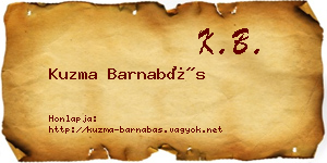 Kuzma Barnabás névjegykártya