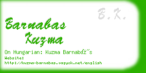 barnabas kuzma business card